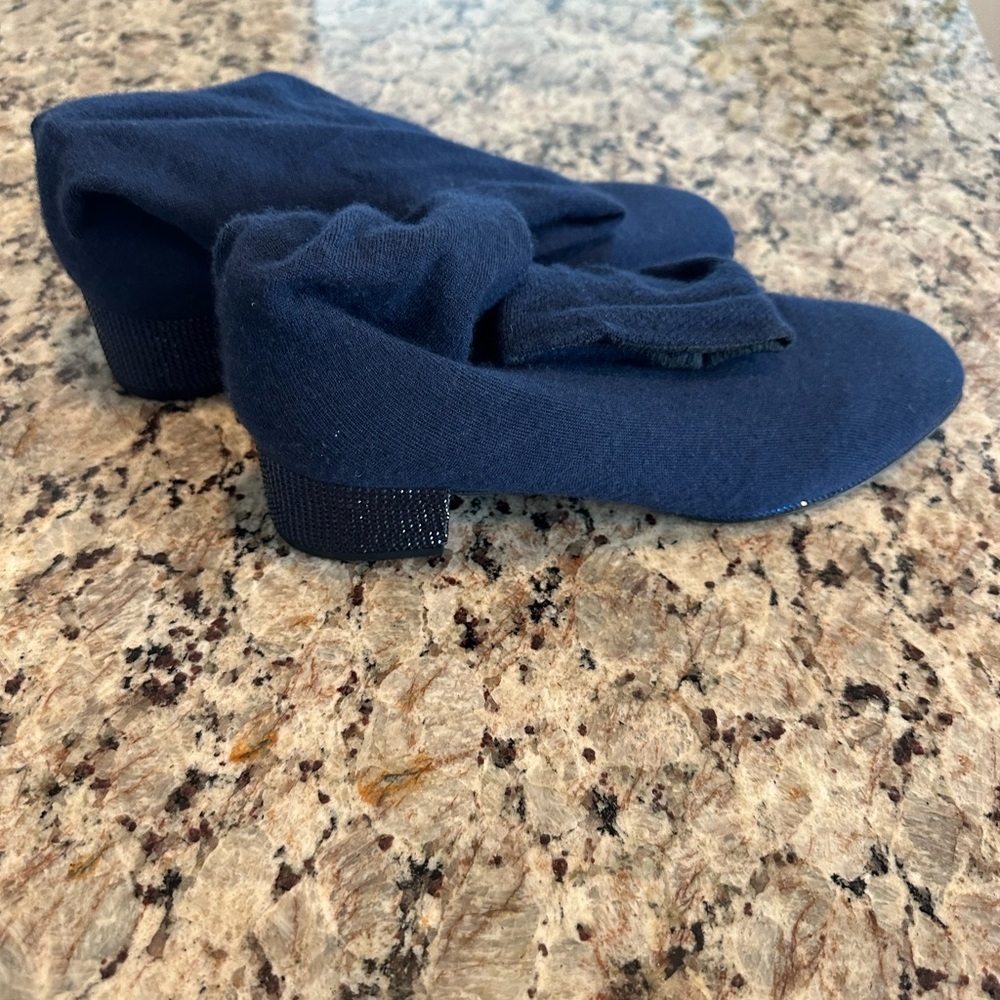 Rene Caovilla Navy Heeled Boots